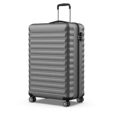NUMADA - Maleta de Viaje Grande 25Kg Upfly 28' ABS (75x49x29cm) con Cierre de Combinación y 4 Ruedas Dobles 360 | Resistente | Ligera | Interior Compartimentado | Gris