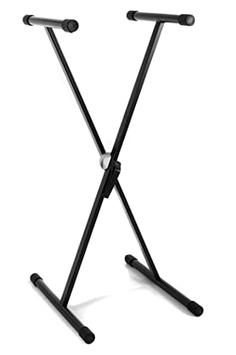 GEWA Keyboard Stand KS-40, Baby Gear System, soporte para instrumentos (de tubo, fácil de plegar, regulable en altura y anchura), negro