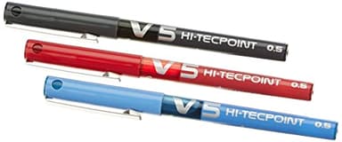 Pilot V5 - Rotulador tinta líquida (3 uds). Negro / Azul / Rojo