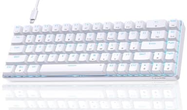 Dierya T68SE Teclado Mecánico Gaming Mini 60% Red Switch Mechanical Keyboard con Retroiluminación LED,Cable USB-Type C,Teclado Ultra-Compacto 68 Teclas Anti-Fantasma US Layout para PC/Windows