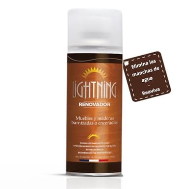 Revitalizante Renovador Universal para Muebles y Madera 400ML - Limpiador de Suelos y Madera Barnizada o Encerada LIGHTNING (Botella)