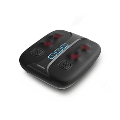 medisana LM 100 Masajeador para piernas y pies con función sacudida, masajeador Shiatsu para planta del pie con función calor, 2 placas vibratorias para favorecer el flujo linfático y circulación