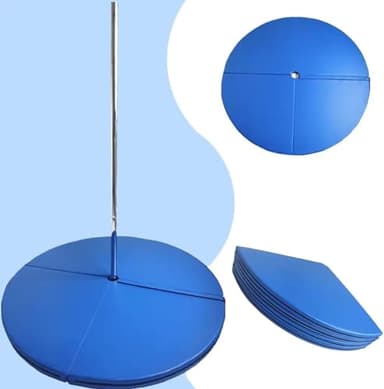 AviiSo Casa Pole Dance Barra de Baile Almohadilla de Choque, Portátil Plegable Redondo Azul, Cojín de Baile de Seguridad para Ejercicios de Yoga para hogar/Estudio, 1,2 Pulgadas/2 Pulgadas/4 Pulgadas