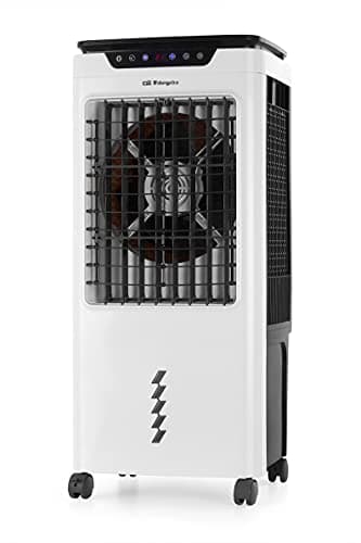 Orbegozo AIR 55 - Climatizador evaporativo 3 en 1, depósito de agua extraíble de 35 l, temporizador, gran caudal de aire, mando a distancia, silencioso, modo noche, 150 W Multicolor