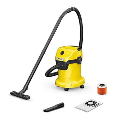 Kärcher Aspirador en Seco y Húmedo WD 3 V-17/4/20, filtro cartucho fieltro, 1000 W, depósito: 17 l, manguera aspiración: 2 m y almacenamiento, función soplado, boquilla suelo y ranura