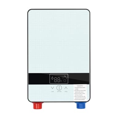 Calentador de agua instantáneo Ducha, Calentador de agua eléctrico sin tanque, 6500W Agua Caliente Instantánea Baño Ducha, Baño Calentador de Agua Eléctrico 0-55℃, 29 × 19 × 6.5cm