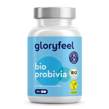 Bio Probióticos y Prebióticos Intestinales - 180 Cápsulas de liberación prolongada - 20 mil millones de UFC, 21 cepas bacterianas + Inulina orgánica - Lactobacillus y Bifidobacterium