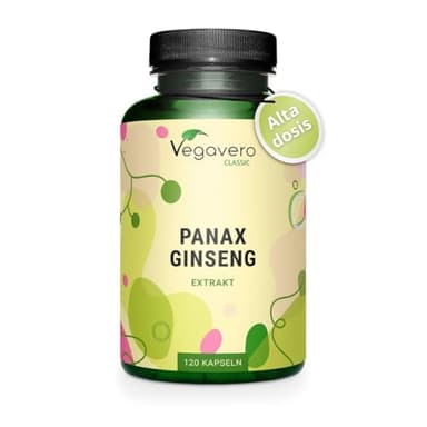 PANAX GINSENG Rojo Vegavero® | 4800 mg | 120 Cápsulas | NOOTROPICO Memoria y Concentración | Ginseng Rojo Coreano Puro | Vegano & Sin Aditivos