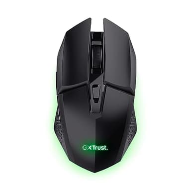Trust Gaming GXT 110 Felox Ratón Inalámbrico Gaming Recargable, Batería de 80h, 800-4800 dpi, Iluminación LED Multicolor, 6 Botones, Ratón Gaming para Portátil, PC, Windows - Negro