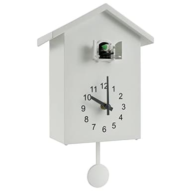 Reloj de cuco con timbre, reloj minimalista con sonido de cuco con péndulo, delicado reloj de cuco, casa de pájaros, funciona con pilas, reloj de pared para decoración de pared, hogar, sala de estar,