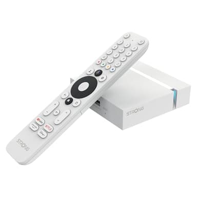 STRONG - Streaming Box Android TV 4K UHD - Leap-S3+ V2 - Chromecast Integrado - Compatible con Asistente de Voz Google - Dolby Atmos & Dolby Vision - Fácil de Instalar - Blanca
