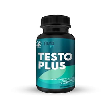 Aura Fit – TestoPlus | Potenciador Testosterona Natural con TribulusTerrestris para Deseo y Capacidad Sexual | Zinc, Maca, Ashwagandha, Ginseng, L-Taurina, Ginseng, Brócoli, Alholva, B6 | 120 cápsulas