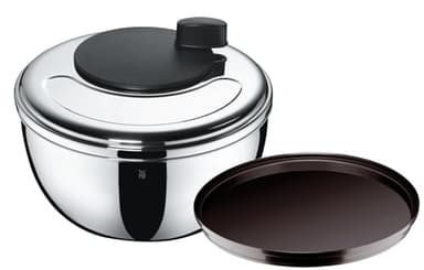 WMF Gourmet - Centrifugadora para Ensalada 25,4 cm, Acero Inoxidable Mate con Tapa, Apto para Lavavajillas