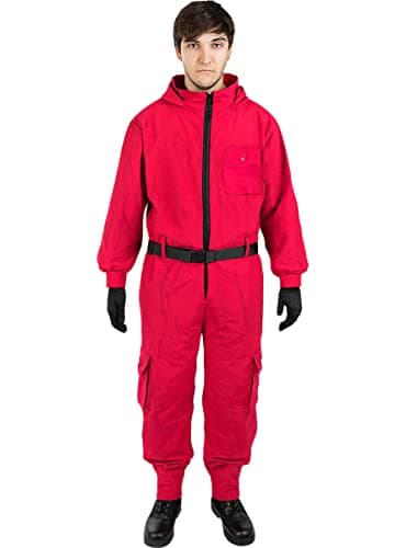 Funidelia | Mono El Juego del Calamar oficial Netflix para hombre y mujer Squid Game - Disfraz para adultos y divertidos accesorios para Fiestas, Carnaval y Halloween - Talla M - L - Rojo