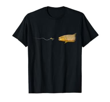 Pesca Con Mosca Trucha Fario Marrón Seca Ninfas Camiseta