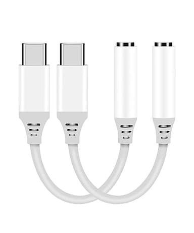 ENVEL 2 Piezas Cable USB C a Jack de 3,5 mm, Adaptador Auxiliar Tipo C a Conector para Auriculares, Cable de Chip DAC Compatible con iPhone 16 Pro MAX, Samsung Galaxy S25 S24 Ultra, Google Pixel 9 8