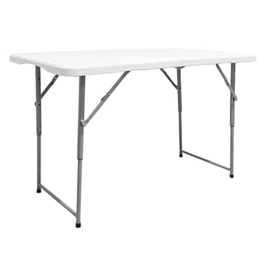 The Homeweeks Mesa Plegable Solid 120 * 60 * 48/61/74cm Altura Regulable y portátil Normativa Uso público Interior/Exterior (EN 581-1/3). Tablero Resina HDPE 3,5cm Capacidad 4 Personas