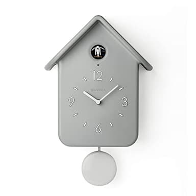 Guzzini - Home, Reloj de Cuco QQ con Péndulo - Gris Claro, 24,8 x 12 x h39 cm - 16860208
