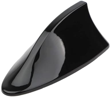 AUTOZOCO Antena Coche Estilo Aleta tiburón Universal, Antena Tiburón Coche, Antena de Recepción de Señal de Radio FM/Am, Antena Coche Autoadhesiva Impermeable, Longitud 17 cm, Negro