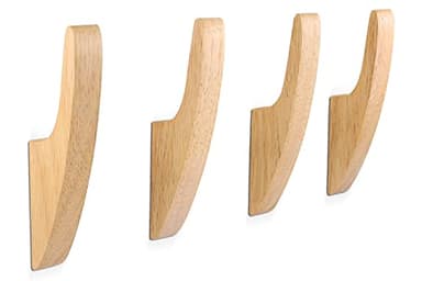 SAUNNIHEN 4 Piezas Ganchos Pared, Percheros Pared Madera, Ganchos Percheros de Pared Vintage Multifuncionales, Ganchos para Toallas, Percheros para Dormitorio Sala de Estar Pasillo Baño