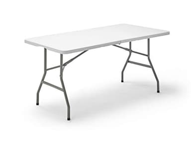 KG KITGARDEN - Mesa Plegable Portátil Multifuncional, 152x70x74cm, Blanco