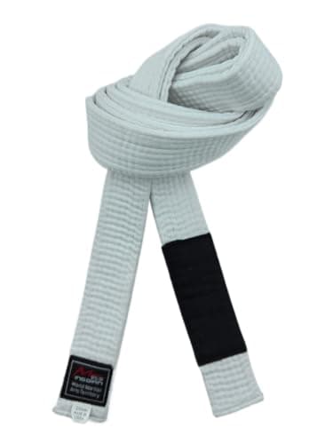 Cinturones brasileños de Jiu-Jitsu para jóvenes, sistema de grado BJJ menores de 16 años, ancho de 4 cm, color blanco, gris, amarillo, naranja y verde, blanco, 240 cm, blanco, 240cm