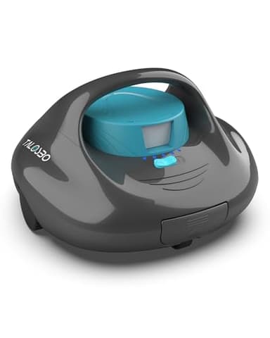 TALOSBO Pleco Se Robot Limpiafondos Piscina, Limpieza Potente de 130 Minutos, Carga Rápida en 2,5 Horas, Motor de Doble Tracción, Ideal para Piscinas de Fondo Plano de hasta 80 m²