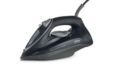 Ufesa Steam Tech 2400 Plancha de Vapor 2400W, Golpe de Vapor Max 120gr y Constante 0 - 30gr/min, Suela Cerámica, Doble Sistema Antical, Antigoteo, Negro, Exclusivo Amazon