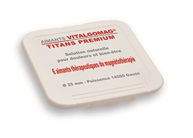 Imanes de magnetoterapia de 25 mm y 14500 Gauss - Vitalgomag Titans Premium - Imanes terapéuticos para el dolor - Imanes médicos para el dolor - Potentes imanes de tratamiento