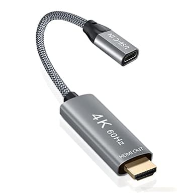Basesailor Adaptador Cable USB-C Hembra a HDMI Macho,Convertidor Connection Entrada USB Tipo Type C 3.1 a Salida HDMI,Adaptador 4K 60Hz USBC Thunderbolt 3 para MacBook,Mac Air,Chromebook Pixel