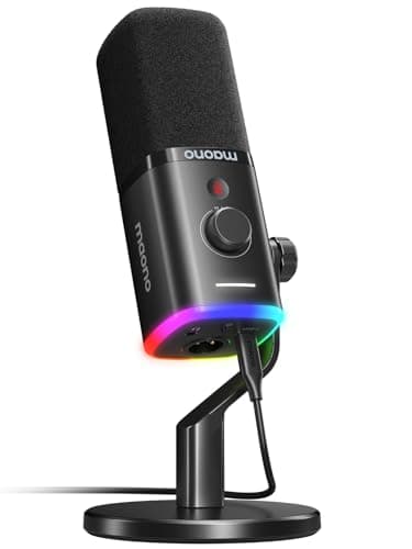 MAONO Microfono Gaming Dinámico: Micrófono USB/XLR para Streaming y Podcasting, Microphone con Software, botón de Silencio y Ganancia, para Grabación de PC Gaming, PS4 PS5, PD100X