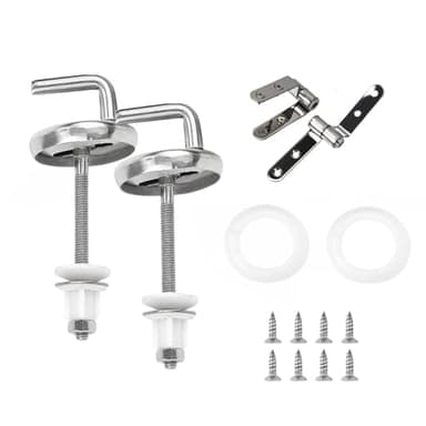 GYWHOOFT Bisagras para asiento de inodoro, par de bisagras para inodoro de aleación, kit de repuesto para asiento de inodoro, kit de repuesto universal para asientos de inodoro, bisagras para inodoro