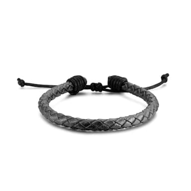 MARLION JEWELS Pulsera de hombre original elaborada en cuero con cierre de nudo corredizo. Pulsera de cuero para hombre, ideal para regalo del día del padre, cumpleaños.