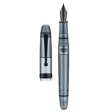 Asvine V126 Pluma estilográfica de llenado al vacío, punta extrafina de acrílico negro mate, pluma de gran capacidad con estuche de regalo, RISO362SGS