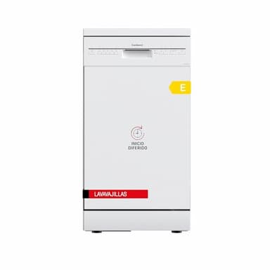 Corberó - Lavavajillas 10 Cubiertos | CLVM403W | 5 Programas con 4 Temperaturas, Indicadores LED, Color Blanco, Inicio Diferido, Función Inicio-Pausa, 49 Db, Eficiencia Energética E