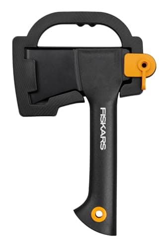 Fiskars Hacha de acampada, Solid, Con funda para transporte, Recubrimiento antiadherente, Hoja de acero/Mango de plástico con fibra de vidrio, Negro, A5, Longitud: 26 cm, 566 g, 1051084