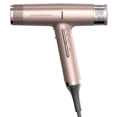 Gama Italy Professional Asciugacapelli Professionale iQ2 | Funzione Turbo, Tecnologia Stand-by, Doppio filtro magnetico amovibile, Ergonomico e compatto, Ultra leggero 294 gr (Gold Rose)