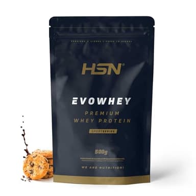 HSN Evowhey Protein | Chocolate Galletas 500g = 17 Tomas por Envase Concentrado de Proteína de Suero | 100% Whey Protein Concentrate (WPC) | No-GMO, Vegetariano, Sin Gluten ni Soja