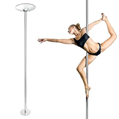 WilTec Barra de Baile Profesional Pole Dance Ø45mm Altura Ajustable 2,31-2,74 m Acero sin taladrar