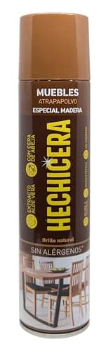 HECHICERA | Aerosol Atrapa Polvo | Para Madera a base de Cera de Abeja | Con Extracto de Aloe Vera | Limpia Muebles| Sin Alérgenos | No Engrasa | Enriquecido con Ceras Naturales | 400 ml