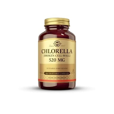 Solgar, Clorella 520 mg (de pared celular rota), Clorofila obtenida de micro alga verde, 100 Cápsulas vegetales