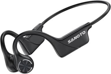 SANOTO Auriculares Conduccion Osea Bluetooth,Open Ear Auriculares Oseos Bluetooth 5.3 Auriculares Inalambricos Oseos IPX5 Impermeables Auriculares Deportivos