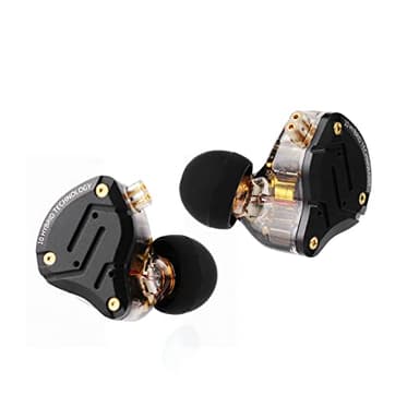 Linsoul KZ ZS10 Pro, 4BA+1DD 5 Driver in Ear Monitor, Auriculares con Cable HiFi, Auriculares para Juegos, Auriculares híbridos IEM, Cable Desmontable de 2 Pines(Sin micrófono, Negro Oscuro)