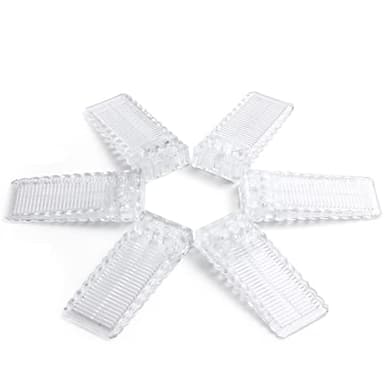 DasWas 6x Topes de Goma Antideslizantes para Puertas | Sujeta Puertas Suelo de Silicona para Todos los Pisos | Cuña de Puerta Apilable para Arreglar las Puertas en el Hogar y la Oficina - Transparente