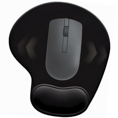 Alfombrilla para ratón. Almohadilla con reposamuñecas de Gel ergonómico para pc. Base de Goma Antideslizante. Mouse Pad ergonómica de microfibras, Color Negro, Ideal para Escritorio u Oficina.