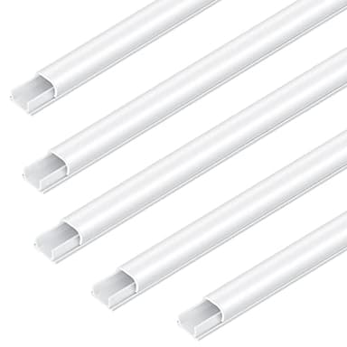 Bolatus - 10 canaletas para Cables, Autoadhesivas, pequeñas, Blancas, para ocultación de Cables, para Pared, para Cables de TV y de Red domésticos, para despacho