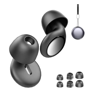 Tapones Oidos Ruido Dormir, Tapones Oidos Cancelacion de Ruido de 35dB, Ear Plugs de Silicona Suave y Flexible Para Dormir, Concentración, Tapones de Silicona Reutilizables Ultra con 4 Puntas, Negro
