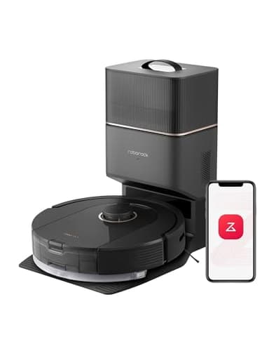 roborock Q5 Pro+ Robot Aspirador y Fregasuelos, Vaciado automático, DuoRoller, 5500Pa, 2.5L Bolsa para Polvo, Tanque de Agua de 180 ml, Robot Aspirador y Navegación PreciSense LiDAR, App/Alexa Negro