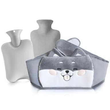 LURNODY Bolsa de Agua Caliente con Cinturón,Bolsas de Agua Caliente 3 In 1，Cinturón para Botella de Agua Caliente con Funda Suave y Funda de Cintura,para Bolsas de Agua Caliente de Niños y Adultos