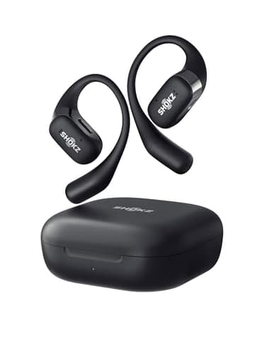 SHOKZ OpenFit Auriculares de oído Abierto inalámbricos con Bluetooth y micrófono, Impermeables IP54, Cómodo, Carga rápida-28h Duración de batería-para Llamadas Música Uso Diario, con Carrying Bag